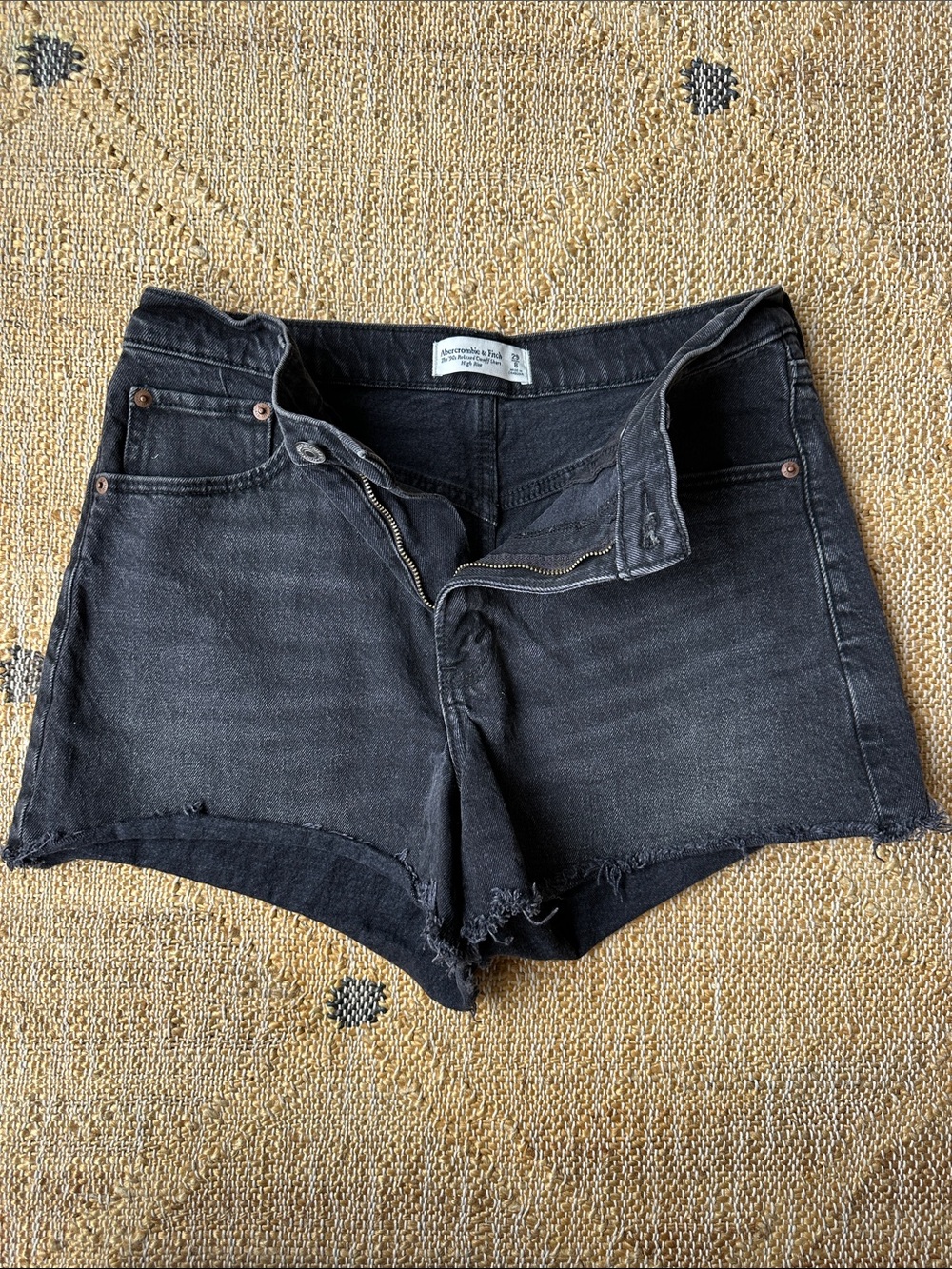 Abercrombie & Fitch Black Washed Denim Cutoff Shorts